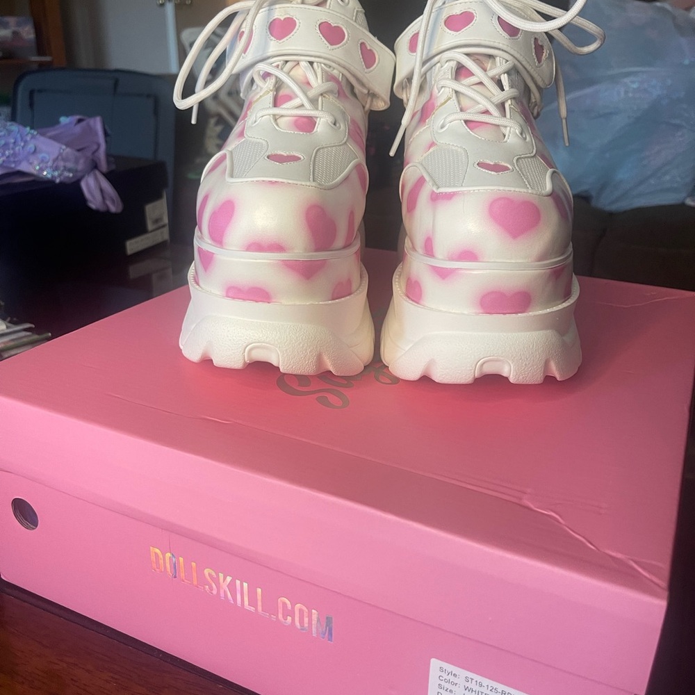 SUGAR THRILLZ FAIRYWALKER by DOLLS KILL Heart Patterned platform sneakers - Picture 10 of 15